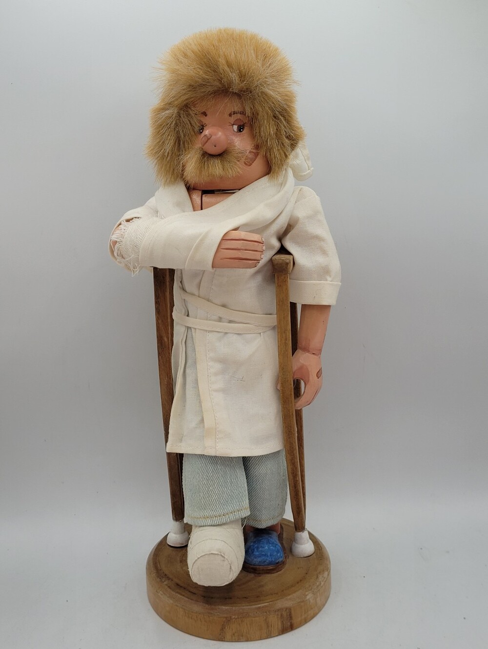 the "Accident Victim" wooden nutcracker, 13.5" handcrafted By Zims